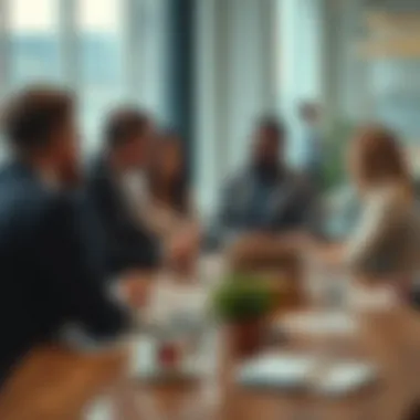 Strategic partnership meeting between venture capitalists and entrepreneurs