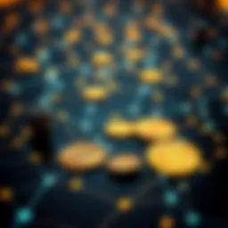 Artistic representation of cryptocurrency networks