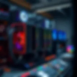 High-performance mining rig setup featuring multiple GPUs