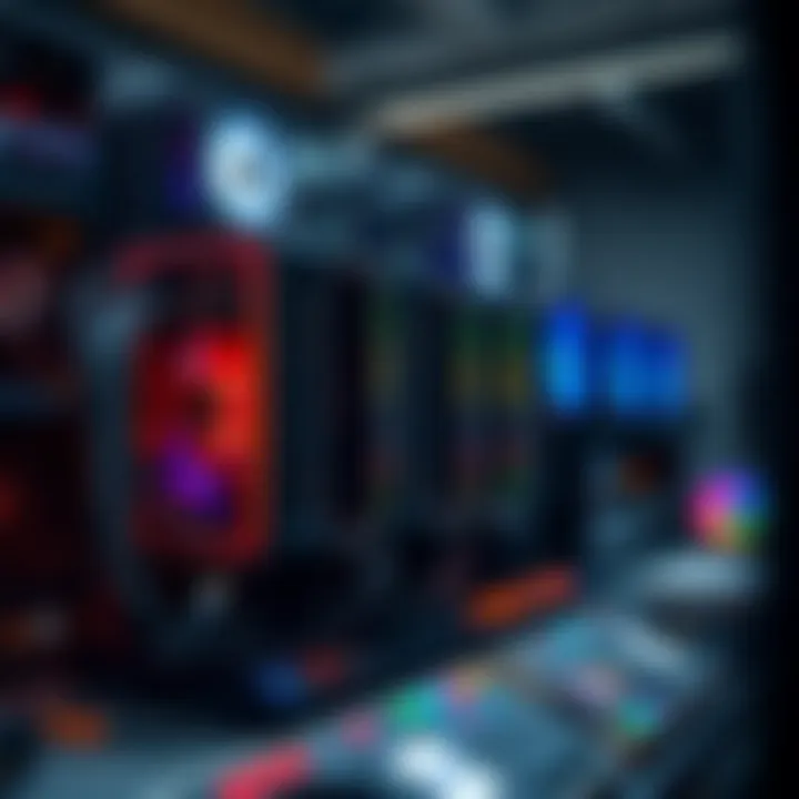 High-performance mining rig setup featuring multiple GPUs